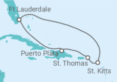 Reiseroute der Kreuzfahrt  Amerikanische Jungferninseln - Celebrity Cruises
