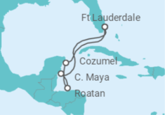 Reiseroute der Kreuzfahrt  Mexiko, Honduras - Celebrity Cruises