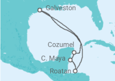 Reiseroute der Kreuzfahrt  Honduras, Mexiko - Royal Caribbean