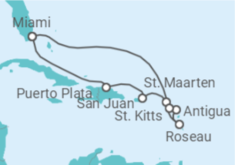 Reiseroute der Kreuzfahrt  Puerto Rico, Sint Maarten, Antigua Und Barbuda - Royal Caribbean