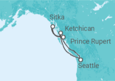 Reiseroute der Kreuzfahrt  Alaska - Virgin Voyages