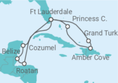 Reiseroute der Kreuzfahrt  Eastern/Western Caribbean Adventurer - Princess Cruises