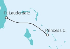 Reiseroute der Kreuzfahrt  Caribbean Getaway with the Bahamas - Princess Cruises