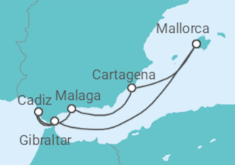 Reiseroute der Kreuzfahrt  7 Nächte - Faszination Mittelmeer - ab/bis Palma - Mein Schiff