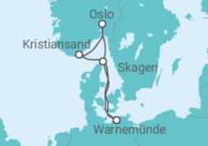 Reiseroute der Kreuzfahrt  6 Nächte - Zu Besuch in Norwegens Städten - ab/bis Warnemünde - Mein Schiff