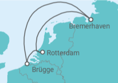 Reiseroute der Kreuzfahrt  5 Nächte - Kurzreise mit Rotterdam - ab/bis Bremerhaven - Mein Schiff