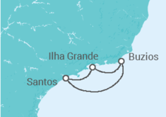 Reiseroute der Kreuzfahrt  Brasilien - MSC Cruises