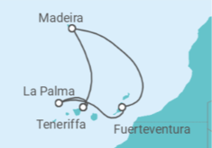 Reiseroute der Kreuzfahrt  CANARY ISLANDS FLY-CRUISE - PO Cruises