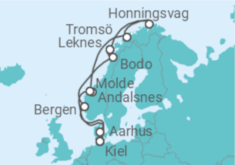 Reiseroute der Kreuzfahrt  Norwegen mit Lofoten & Nordkap - AIDA