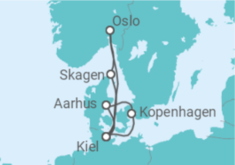 Reiseroute der Kreuzfahrt  Skandinavische Highlights ab Kiel - AIDA