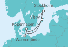 Reiseroute der Kreuzfahrt  Kurzreise Schweden & Dänemark 1 - AIDA