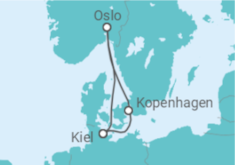 Reiseroute der Kreuzfahrt  Kurzreise nach Oslo & Kopenhagen ab Kiel - AIDA