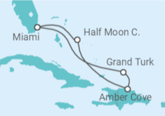 Reiseroute der Kreuzfahrt  EASTERN CARIBBEAN - Carnival Cruise Line