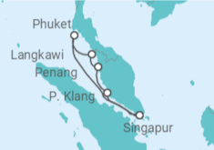 Reiseroute der Kreuzfahrt  Thailand, Malaysia - Celebrity Cruises