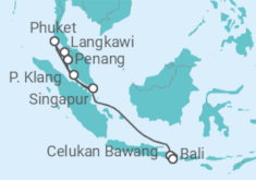 Reiseroute der Kreuzfahrt  Von Singapur nach Bali - Celebrity Cruises