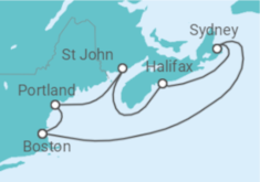 Reiseroute der Kreuzfahrt  Best of Canada & New England - Princess Cruises