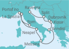 Reiseroute der Kreuzfahrt  Italien, Montenegro, Kroatien - Celebrity Cruises