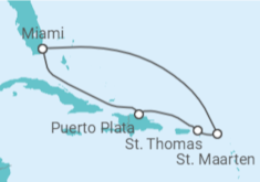 Reiseroute der Kreuzfahrt  Sint Maarten, Amerikanische Jungferninseln - mit Flug - Celebrity Cruises