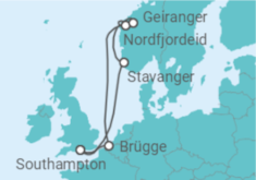 Reiseroute der Kreuzfahrt  Norwegen, Belgien - mit Flug - Celebrity Cruises