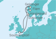 Reiseroute der Kreuzfahrt  Norwegen - mit Flug - Celebrity Cruises