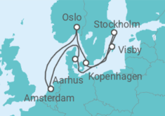 Reiseroute der Kreuzfahrt  Norwegen, Dänemark, Schweden - mit Flug - Celebrity Cruises