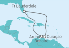 Reiseroute der Kreuzfahrt  Curaçao, Aruba, Bonaire, San Eustaquio y Saba - mit Flug - Celebrity Cruises