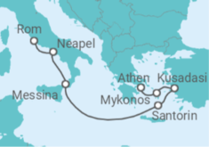Reiseroute der Kreuzfahrt  Italien, Griechenland, Türkei - mit Flug - Royal Caribbean