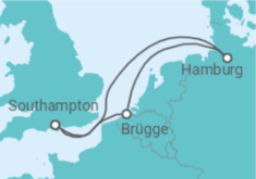 Reiseroute der Kreuzfahrt  Deutschland, Belgien - Royal Caribbean