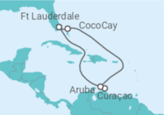 Reiseroute der Kreuzfahrt  Curaçao, Aruba - mit Flug - Royal Caribbean