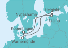 Reiseroute der Kreuzfahrt  Deutschland, Finnland, Estland, Schweden - NCL Norwegian Cruise Line
