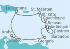 Reiseroute der Kreuzfahrt  Karibische Inseln ab Dominikanische Republik - AIDA