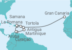 Reiseroute der Kreuzfahrt  Von Martinique nach Gran Canaria - AIDA