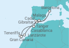 Reiseroute der Kreuzfahrt  Kanaren - Celebrity Cruises