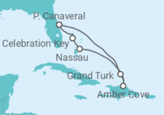 Reiseroute der Kreuzfahrt  EASTERN CARIBBEAN - Carnival Cruise Line