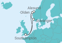 Reiseroute der Kreuzfahrt  Norwegen - Disney Cruise Line