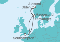 Reiseroute der Kreuzfahrt  Norwegen - Disney Cruise Line