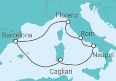Reiseroute der Kreuzfahrt  Italien - Disney Cruise Line