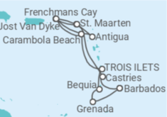 Reiseroute der Kreuzfahrt  St. Lucia, Antigua Und Barbuda, Sint Maarten, St. Vincent und Grenadinen - Seabourn