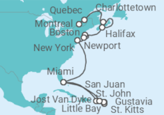 Reiseroute der Kreuzfahrt  Die Schönheit der Ostküste - Silversea