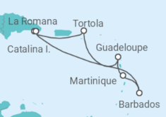 Reiseroute der Kreuzfahrt  Antillen mit Barbados All Inclusive - MSC Cruises