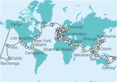 Reiseroute der Kreuzfahrt  Oceania Cruises Luxus Weltreise 2027 - Oceania Cruises