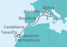 Reiseroute der Kreuzfahrt  Kanaren Alles Inklusive - MSC Cruises