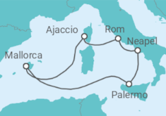 Reiseroute der Kreuzfahrt  7 Nächte - Frühlingserwachen im Mittelmeer - ab/bis Palma - Mein Schiff
