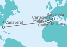 Reiseroute der Kreuzfahrt  Spanien - Royal Caribbean