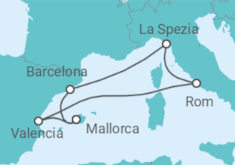 Reiseroute der Kreuzfahrt  7 Nächte - Festtage im  westlichen Mittelmeer - ab/bis Palma - Mein Schiff