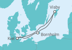 Reiseroute der Kreuzfahrt  4 Nächte - Jeckliner 6 - ab/bis Kiel - Mein Schiff