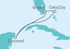 Reiseroute der Kreuzfahrt  Mexiko - Royal Caribbean