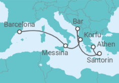 Reiseroute der Kreuzfahrt  Mediterranean with Greece & Italy - Princess Cruises