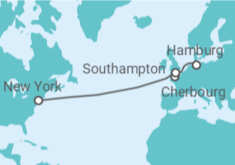 Reiseroute der Kreuzfahrt  Frankreich, Vereinigtes Königreich - Cunard
