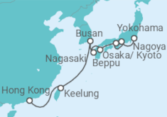 Reiseroute der Kreuzfahrt  Taiwan, Südkorea, Japan - Oceania Cruises